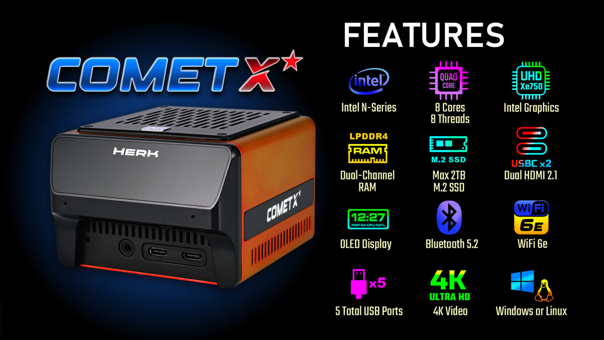 Herk Comet X - N305 mini PC -  16GB DDR5 + 1TB PCIe4.0