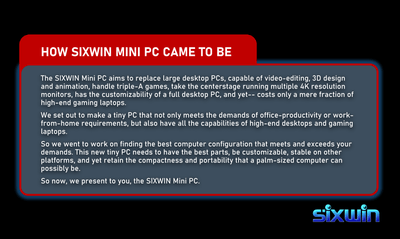 5825u World's Smallest AMD Ryzen 7 mini PC - 32GB DDR4 + 1TB PCIE4 - SIXWIN CometX-Max - Herk Computing