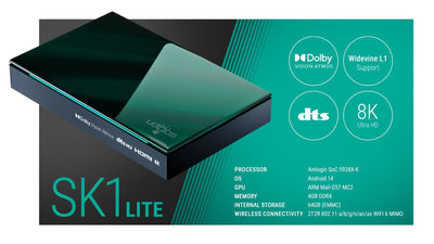 Ugoos SK1 LITE 8K UHD TV Box Amlogic S928X-K Android 11.0 LPDDR4 4GB RAM 64GB ROM WiFi6 1000M BT5.2 USB3.0 Support AV1 H.265 8K 60fps VP9 HDR Box - Herk Computing
