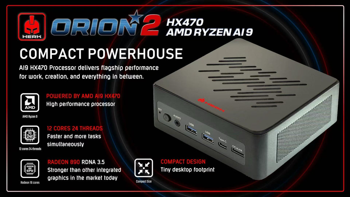 AMD Ryzen AI 9 HX470 Mini PC - HX470-ORION Barebones